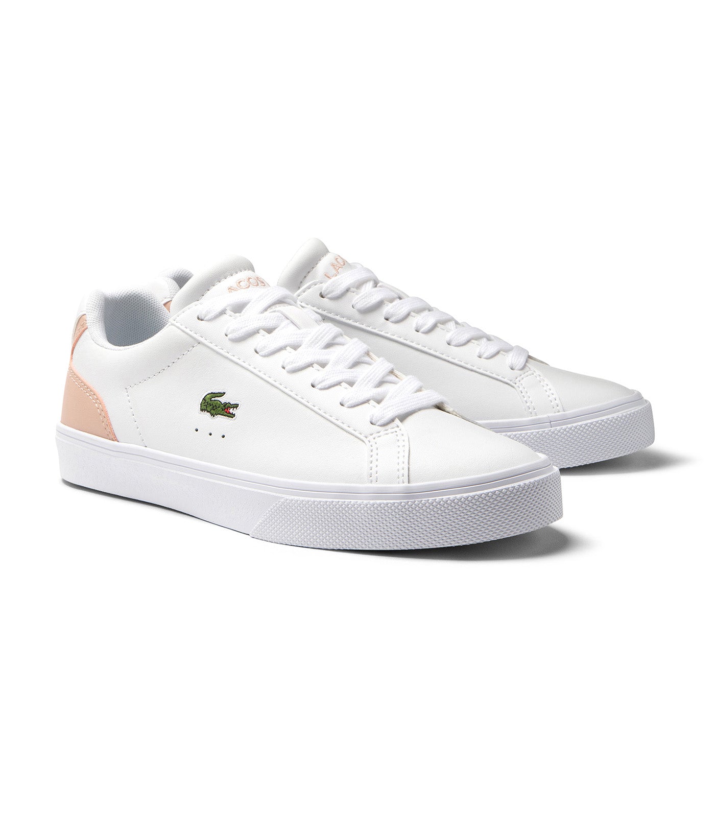 Women's Lacoste Lerond Pro Baseline Leather Trainers White/Light Pink