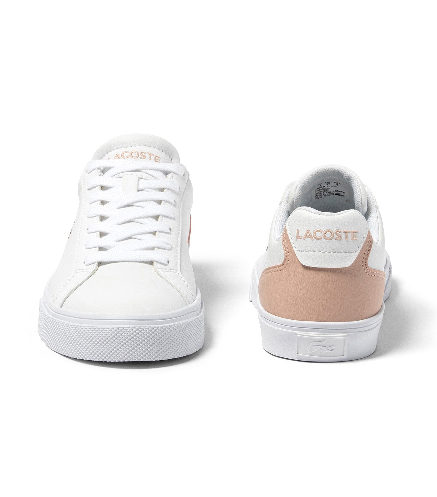 Women's Lacoste Lerond Pro Baseline Leather Trainers White/Light Pink