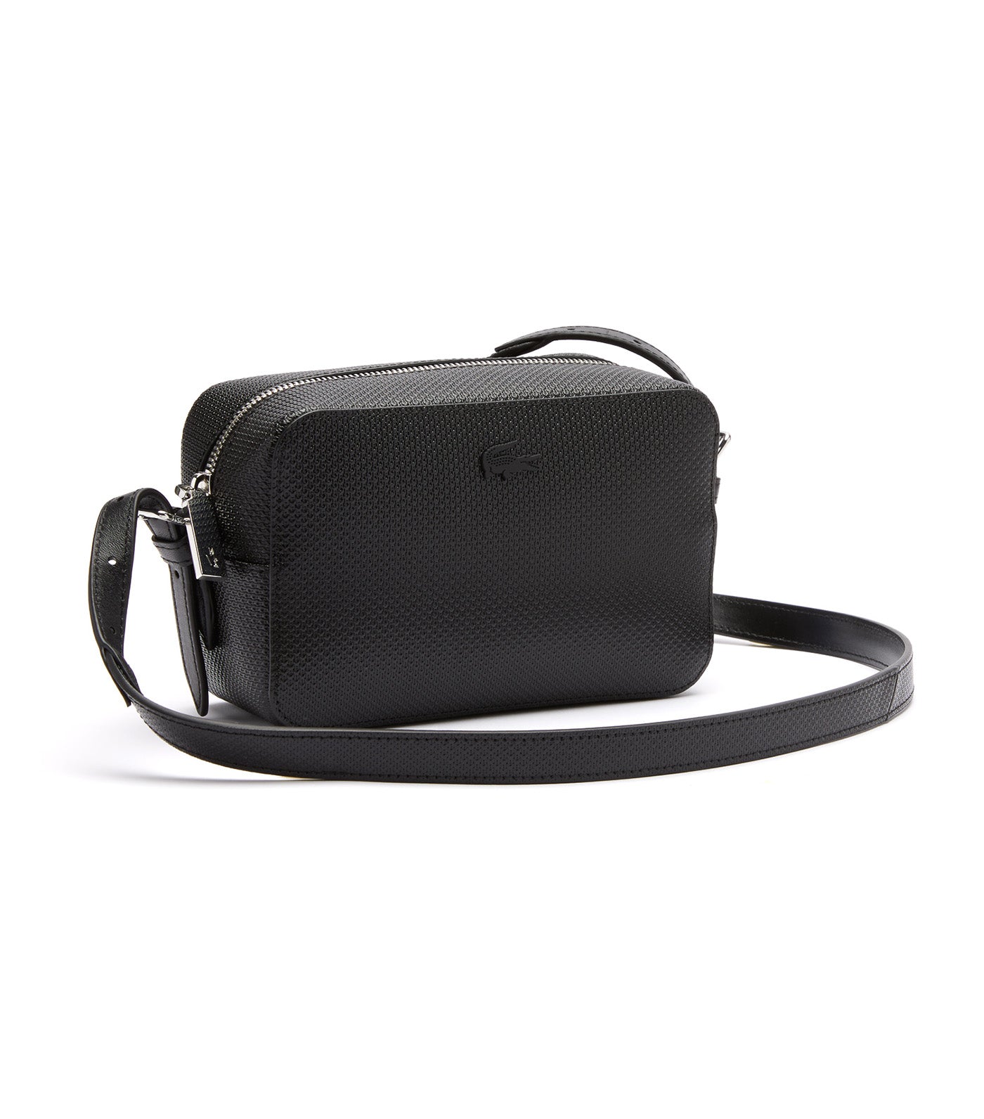 Unisex Chantaco Piqué Leather Small Shoulder Bag Noir