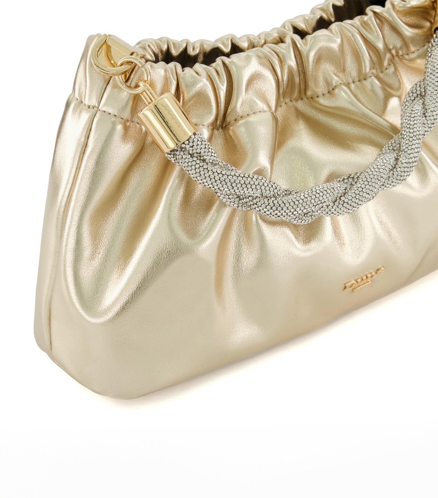 Bonanza Diamante Plait Handle Bag Rose Gold-Metallic