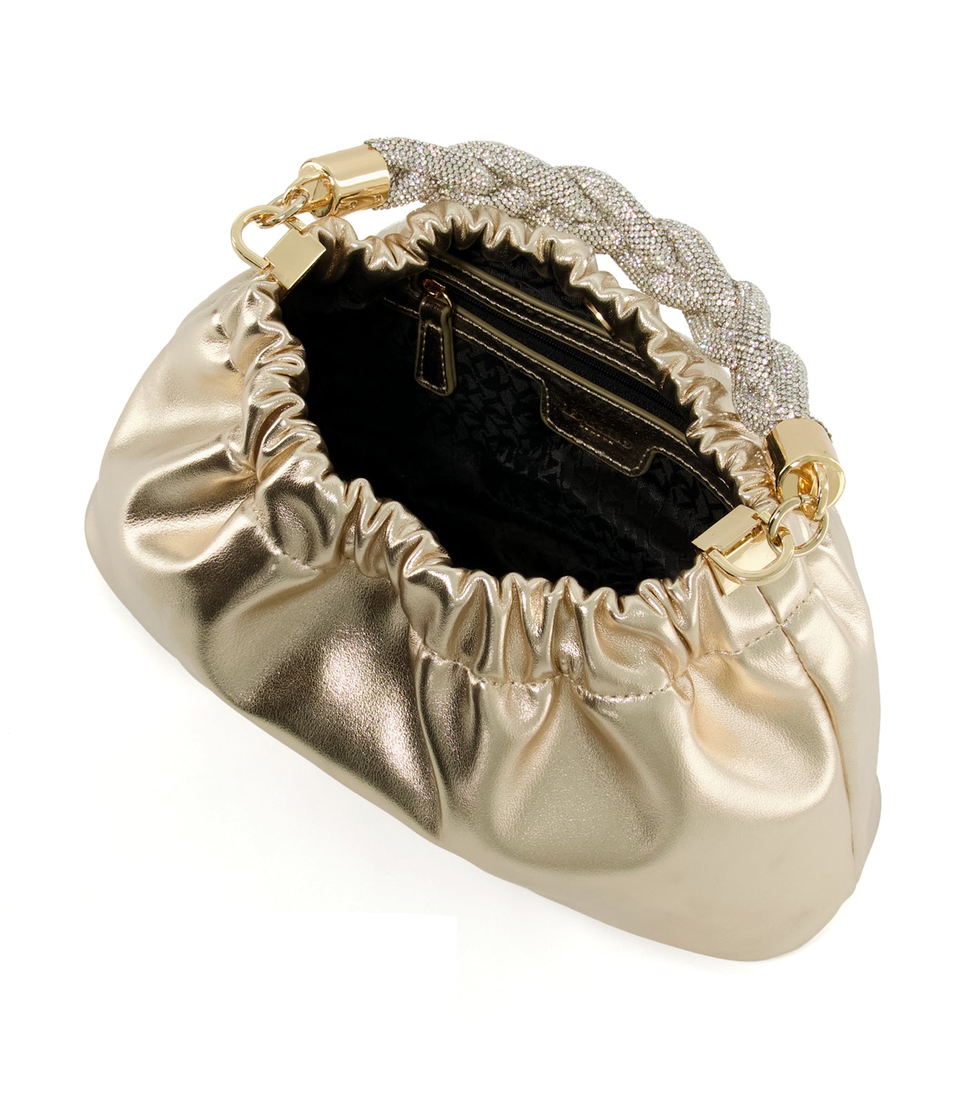 Bonanza Diamante Plait Handle Bag Rose Gold-Metallic