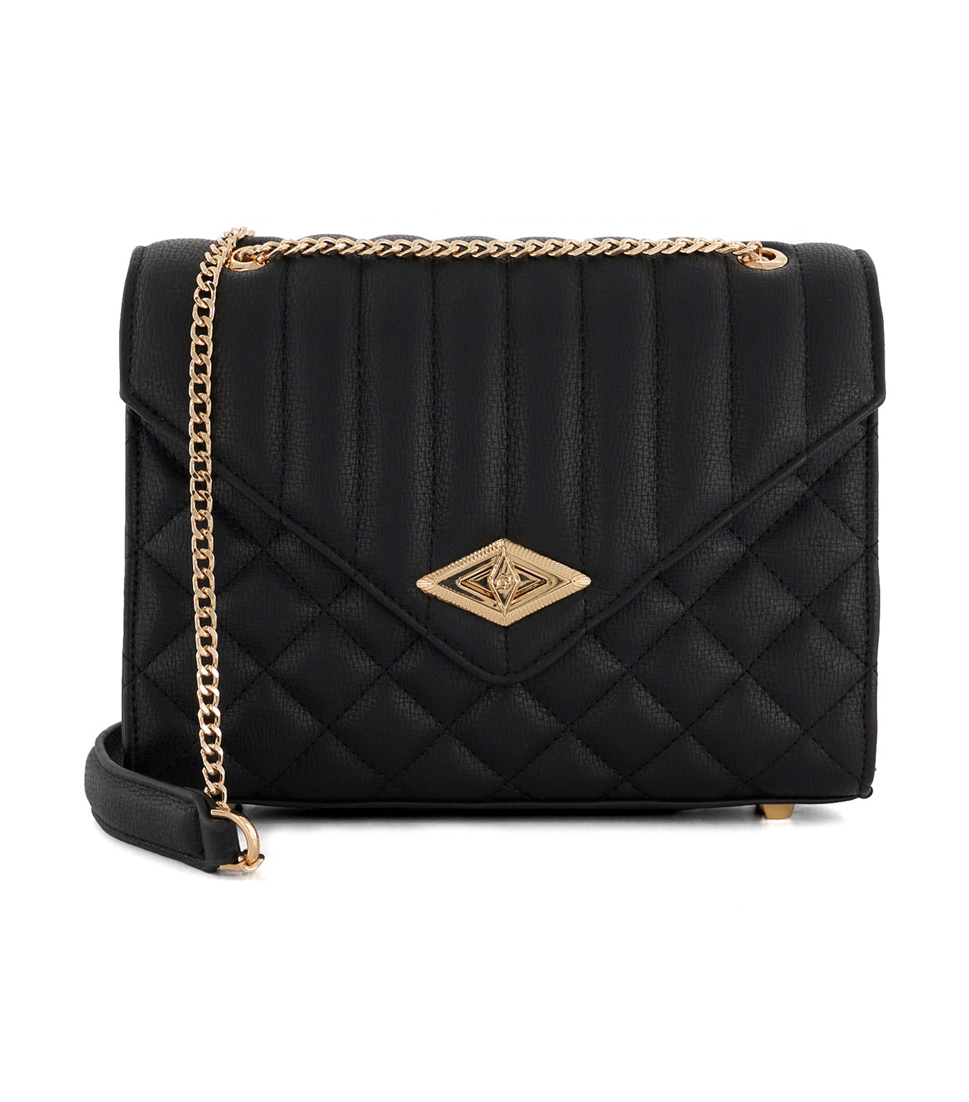 Dellsie Quilted Slim Clutch Bag Black-Synthetic