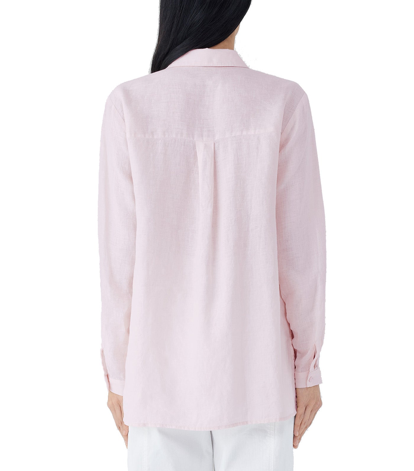 Organic Handkerchief Linen Classic Collar Shirt Crystal Pink