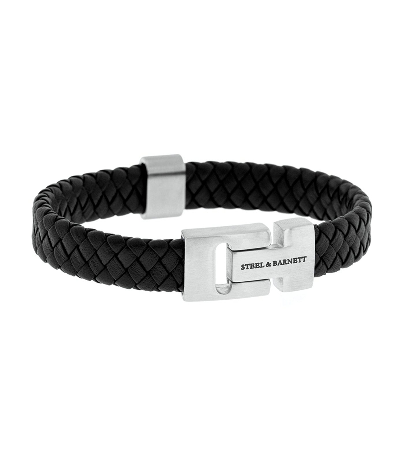 Harrison Nappa Leather Bracelet Black/Silver