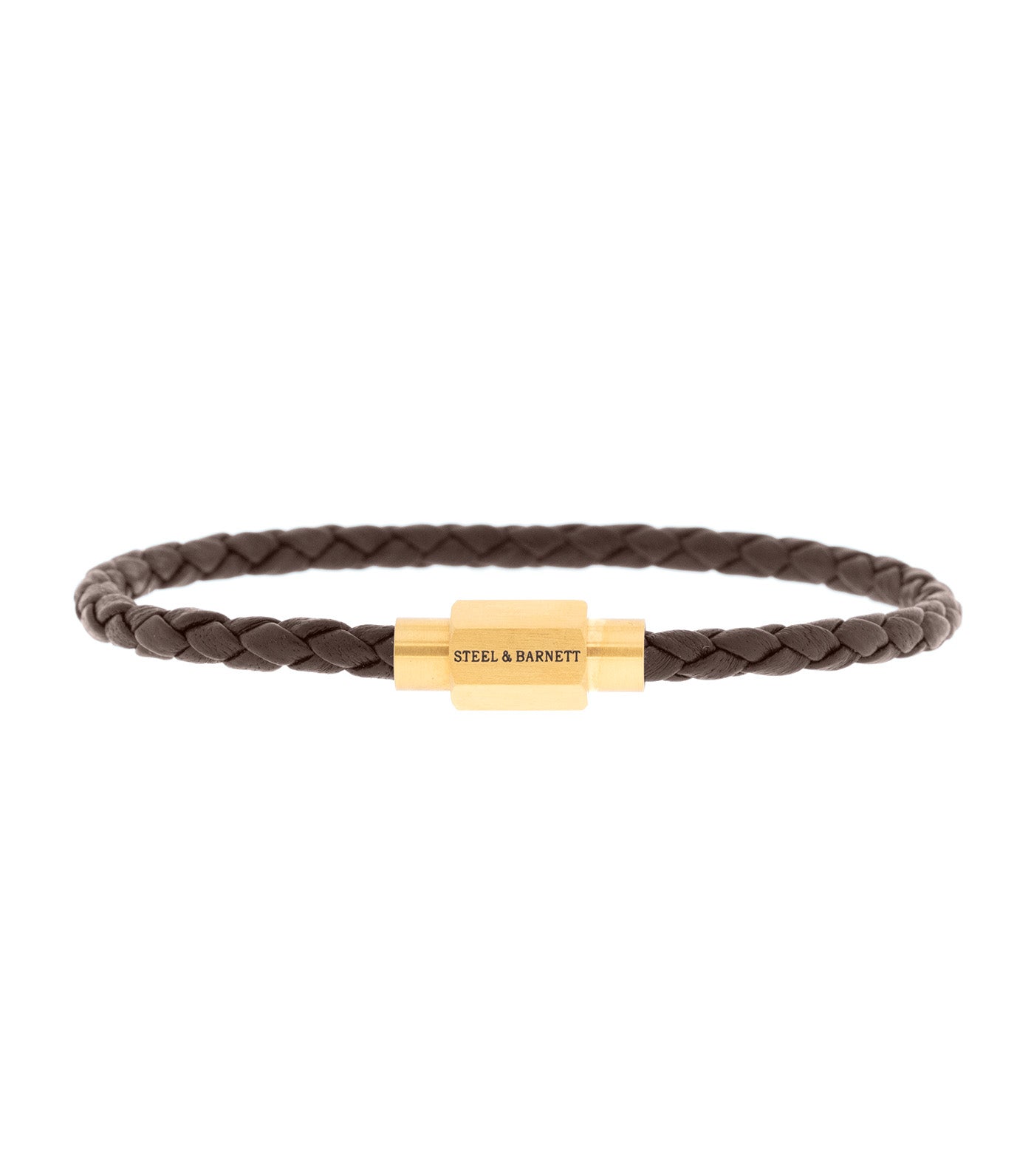Luke Landon Nappa Leather Bracelet Brown/Gold