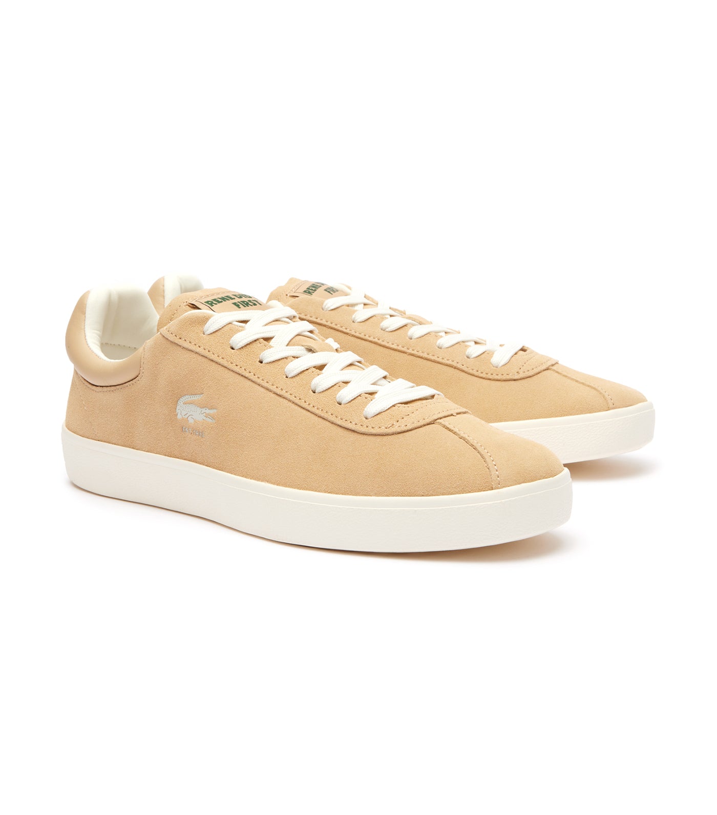 Men's Baseshot Tonal Leather Trainers Light Brown/Off White