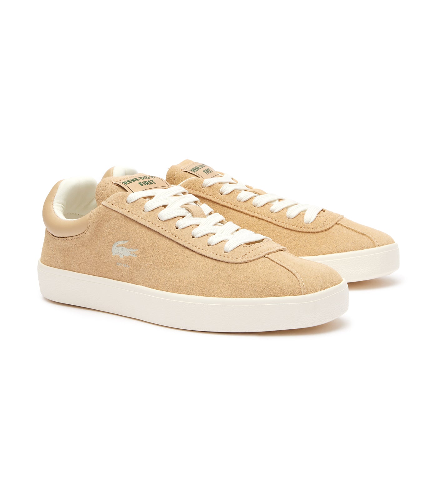 Women's Baseshot Tonal Leather Trainers Light Brown/Off White