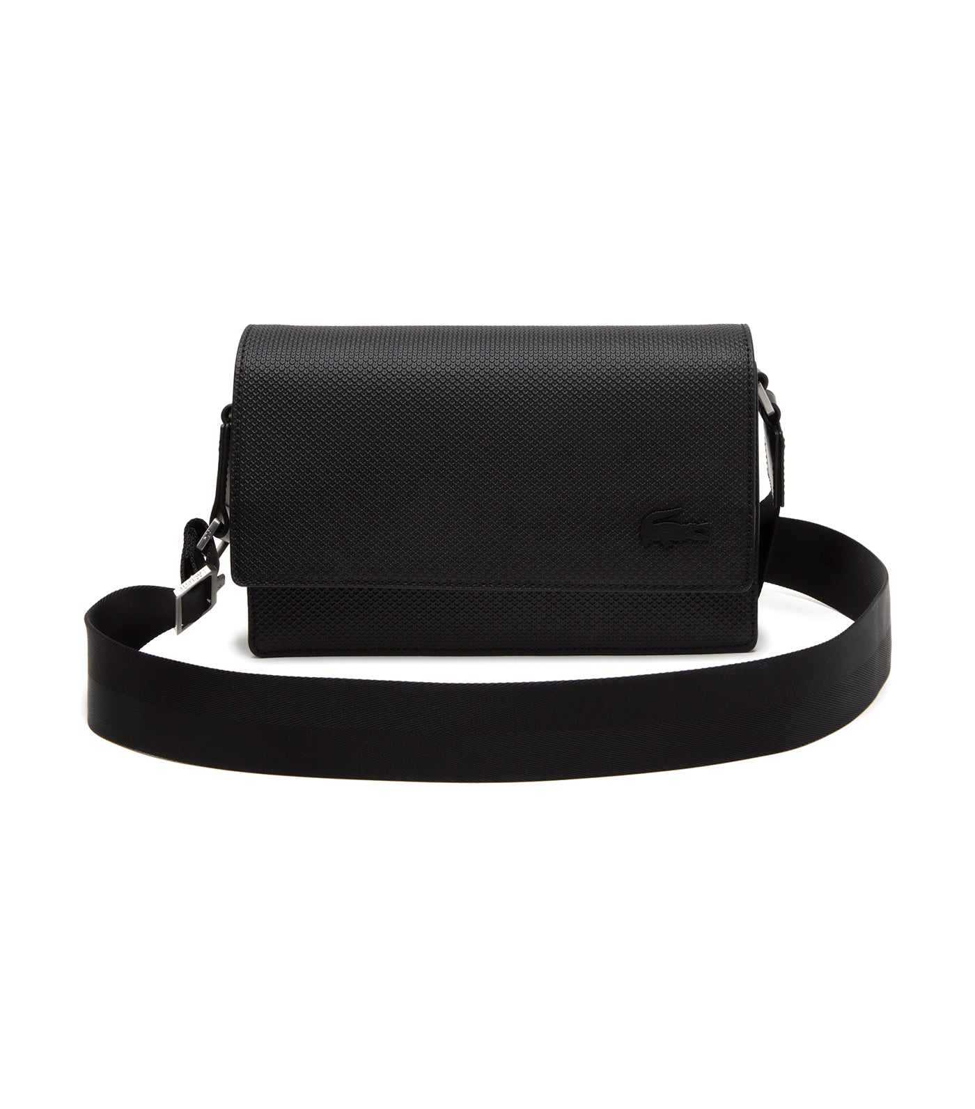 Unisex Chantaco Calfskin Leather Flap Bag Noir