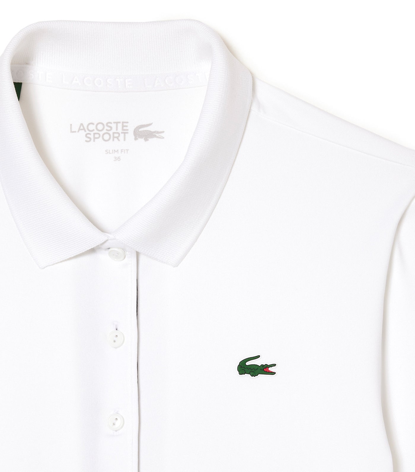 Women's Lacoste SPORT Breathable Stretch Golf Polo Shirt White/Navy Blue