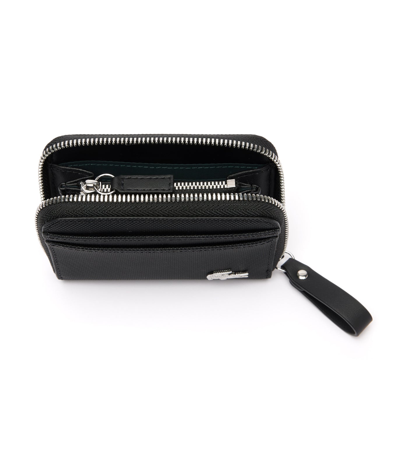 Daily Lifestyle Coated Canvas Zipped Coin Purse Noir