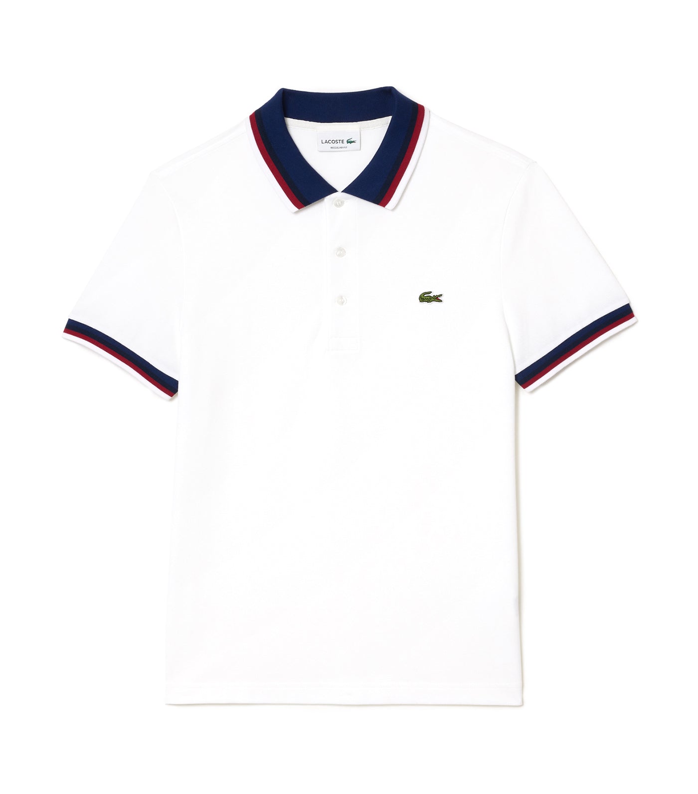 Contrast Collar and Cuff Stretch Polo Shirt White