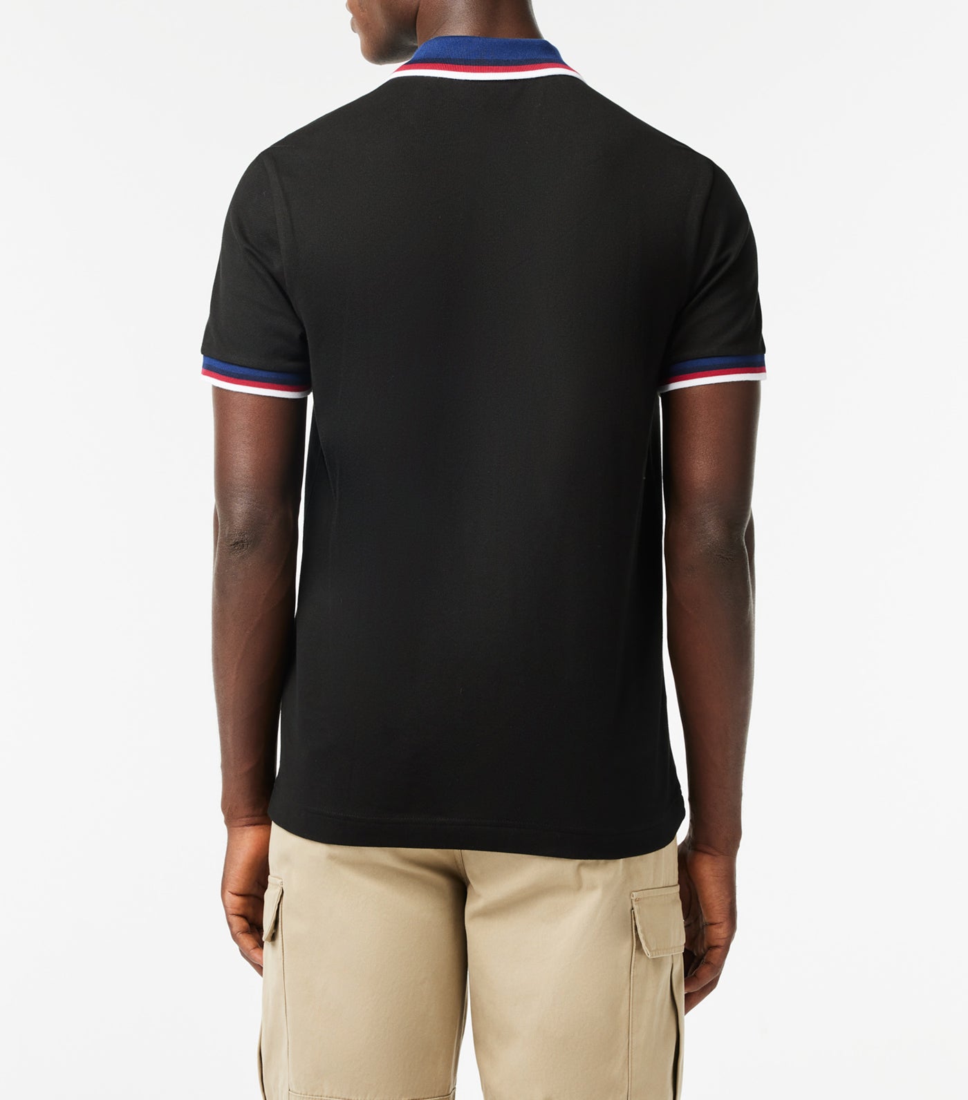Contrast Collar and Cuff Stretch Polo Shirt Black