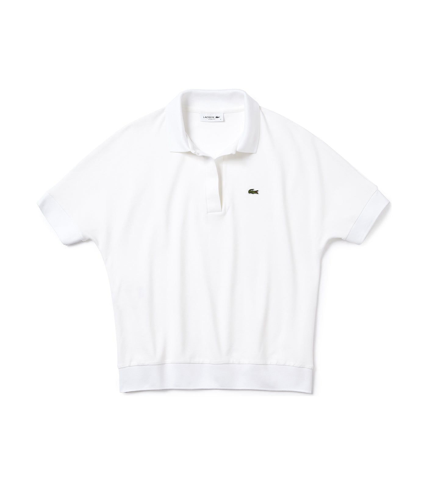 Women's Lacoste Flowy Piqué Polo Shirt White