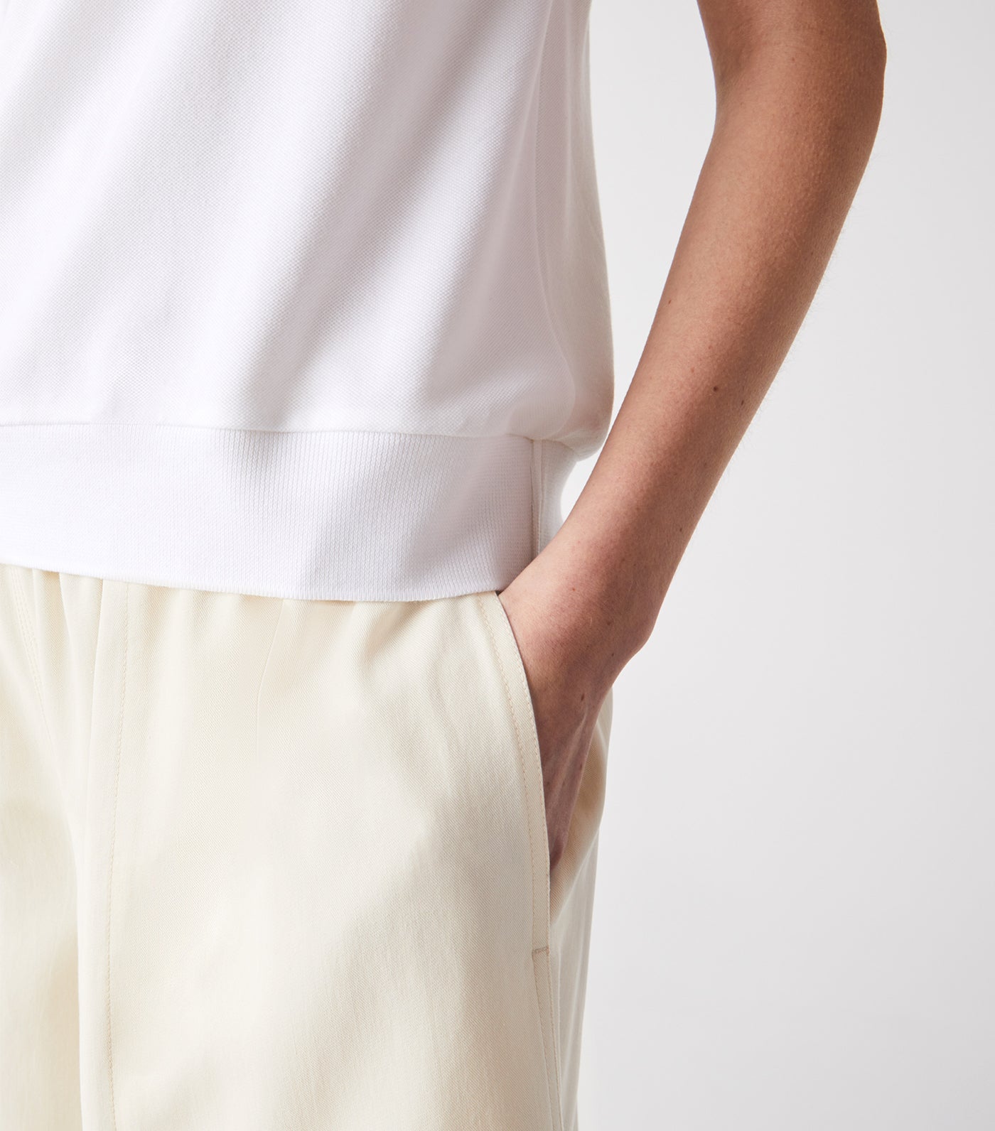 Women's Lacoste Flowy Piqué Polo Shirt White