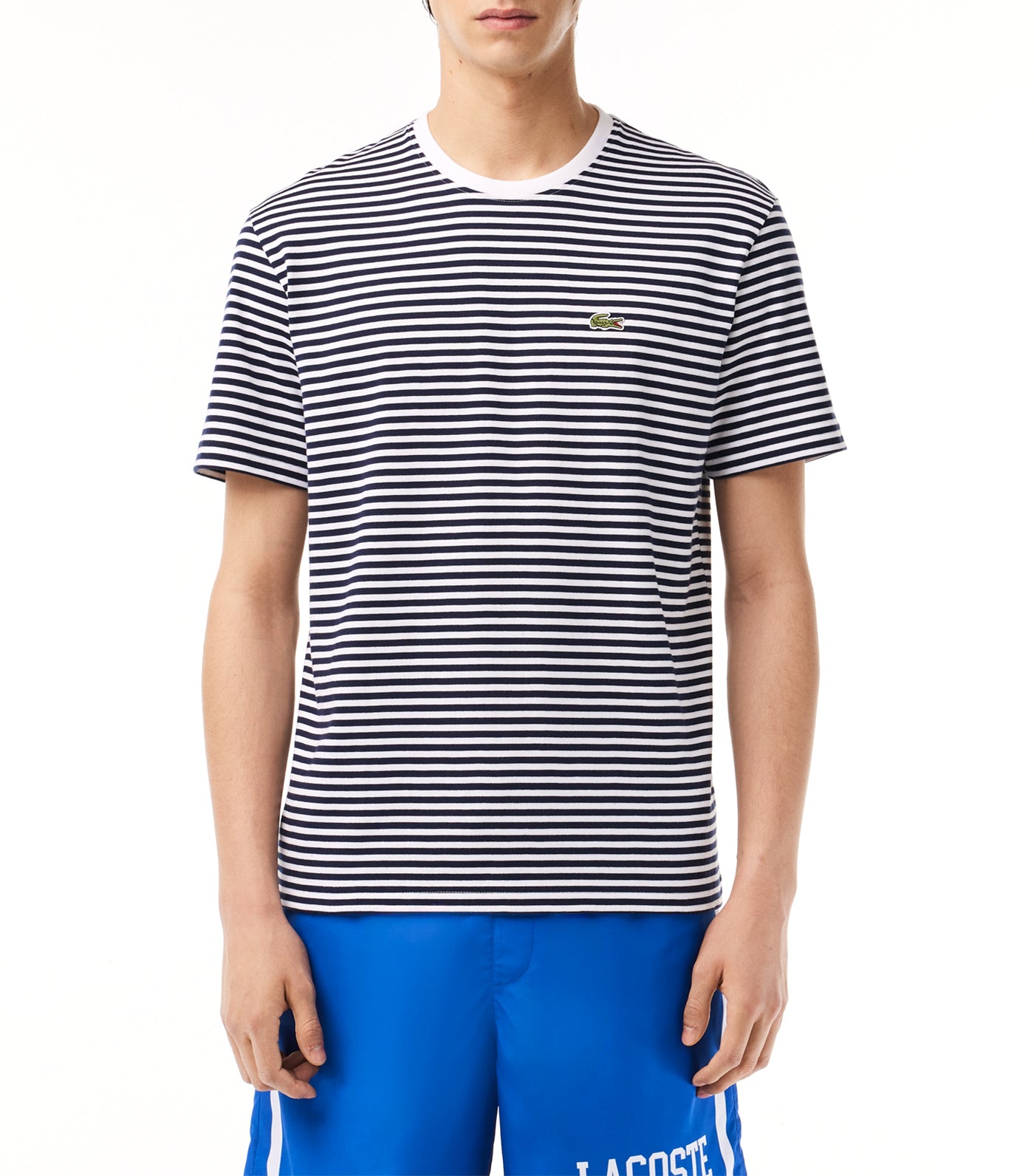Heavy Cotton Striped T-Shirt White/Navy Blue