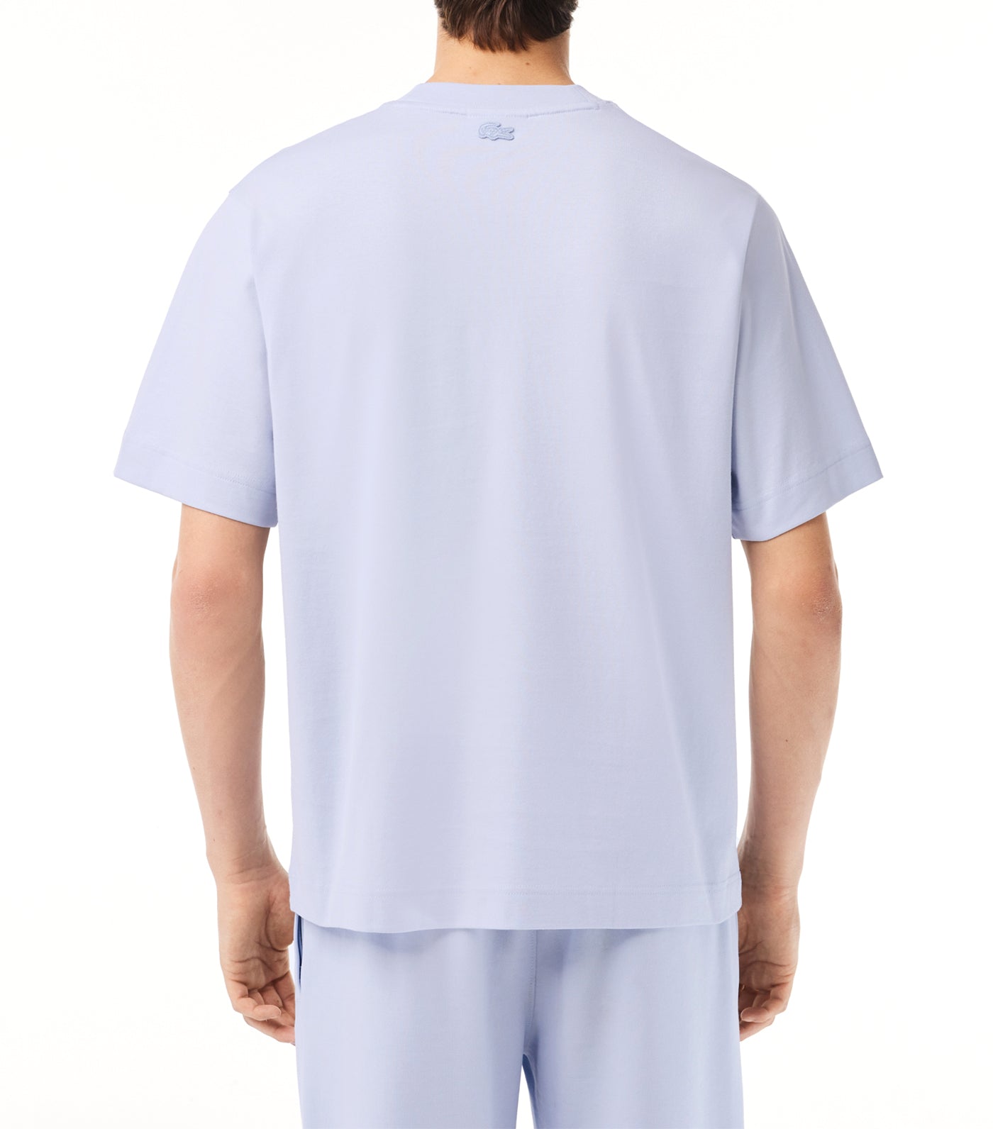 Loose Fit Heavy Cotton Lacoste Embroidery T-Shirt Phoenix Blue