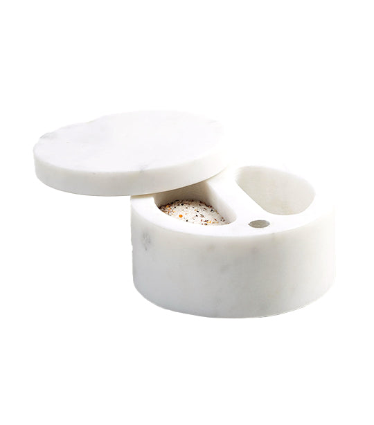 White Marble Divided Salt Cellar