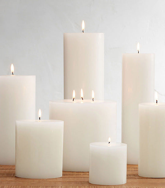 Unscented Wax Pillar Candle White