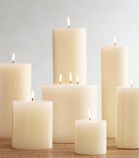 Unscented Wax Pillar Candle Ivory