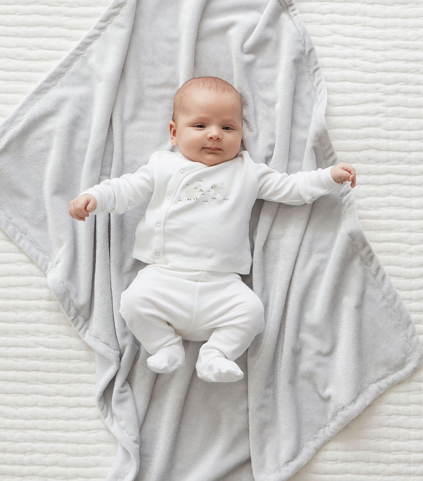 Chamois Baby Blanket - Gray