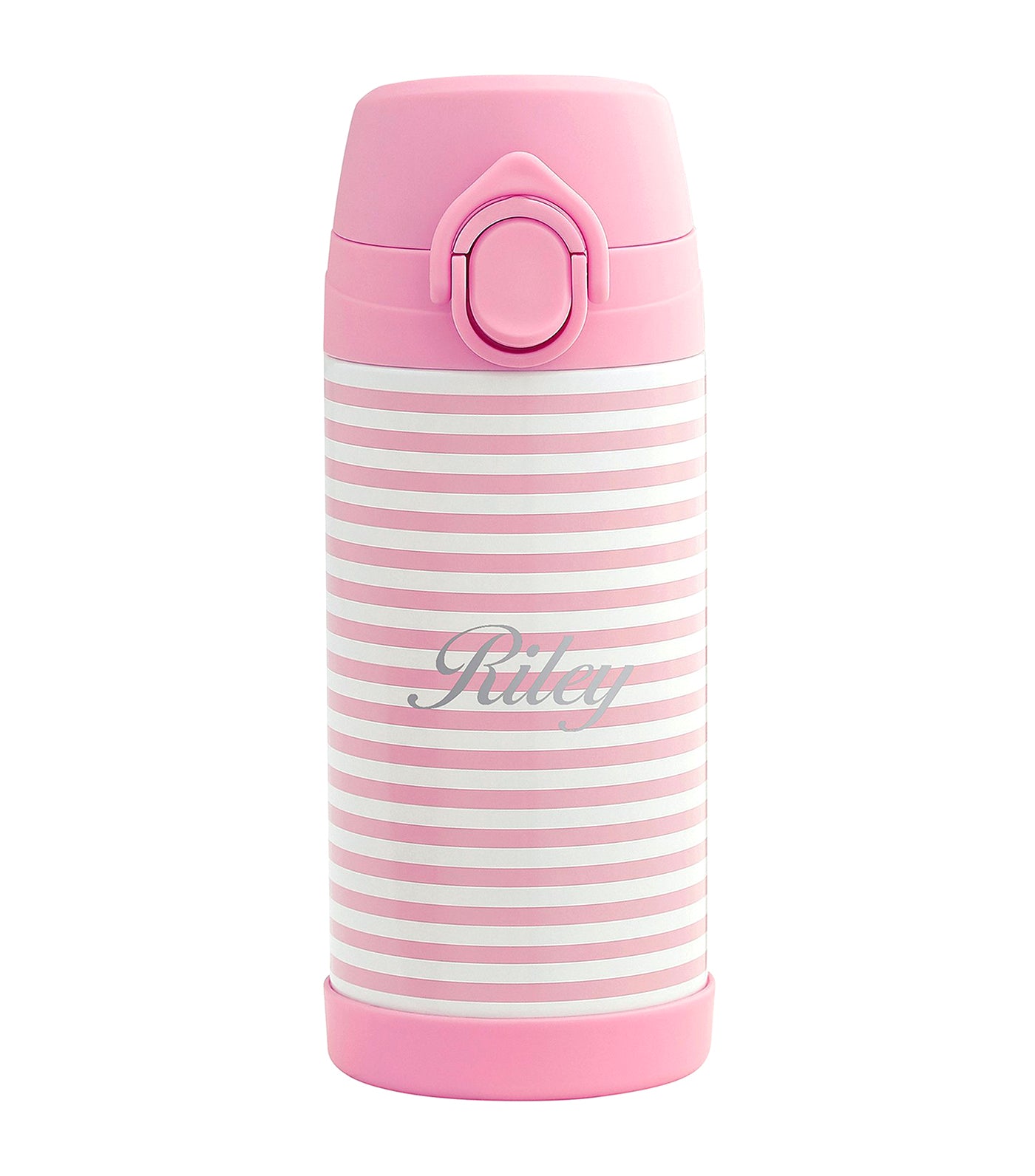 Mackenzie Bright Pink Seersucker Water Bottle - Regular