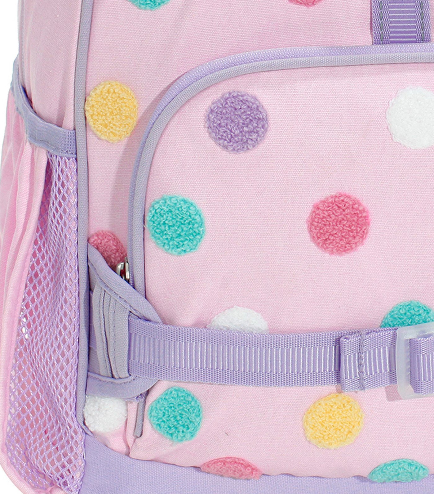 Mackenzie Pink Polka Dots Chenille Backpacks - Small