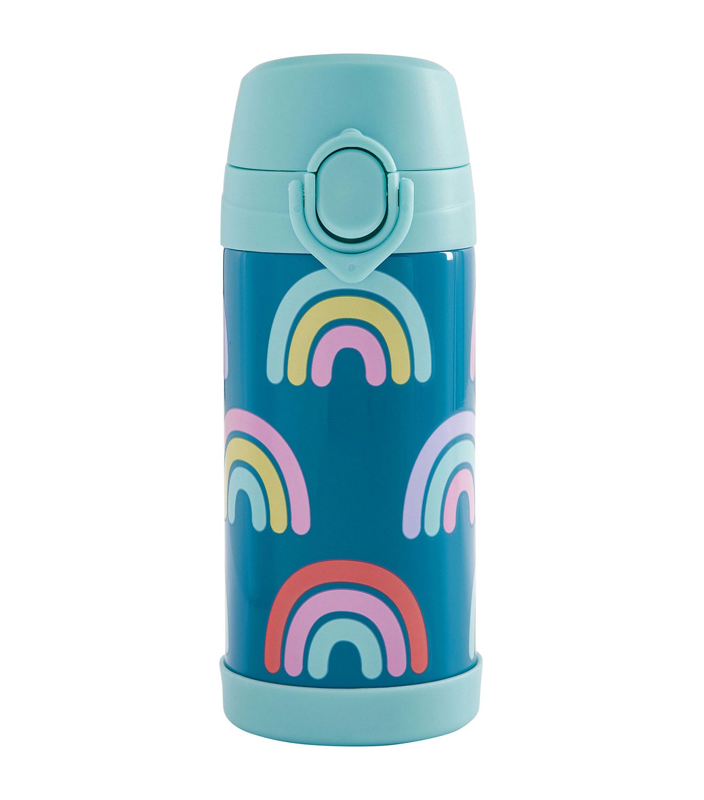 Mackenzie Turquoise Rainbows Water Bottle - Regular