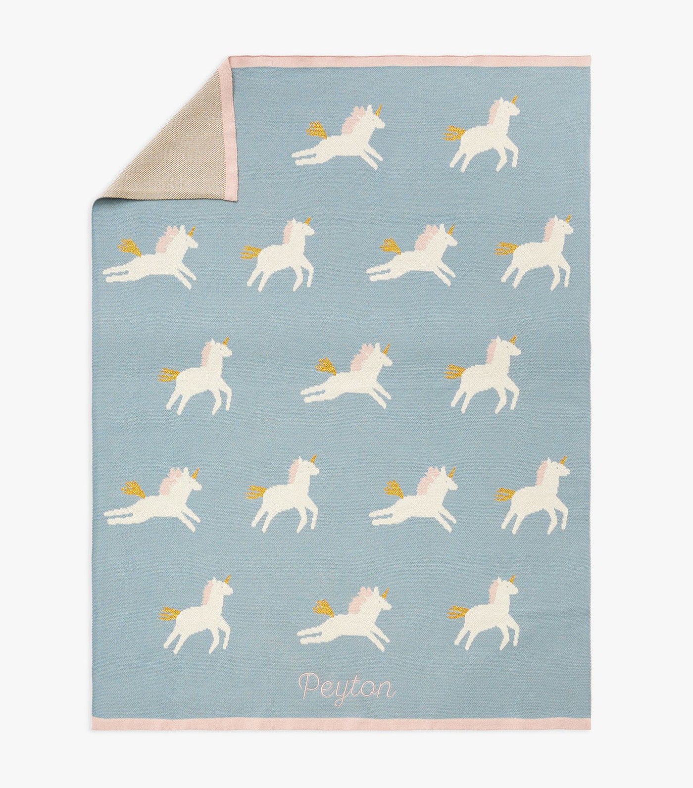 Unicorn Intarsia Baby Blanket