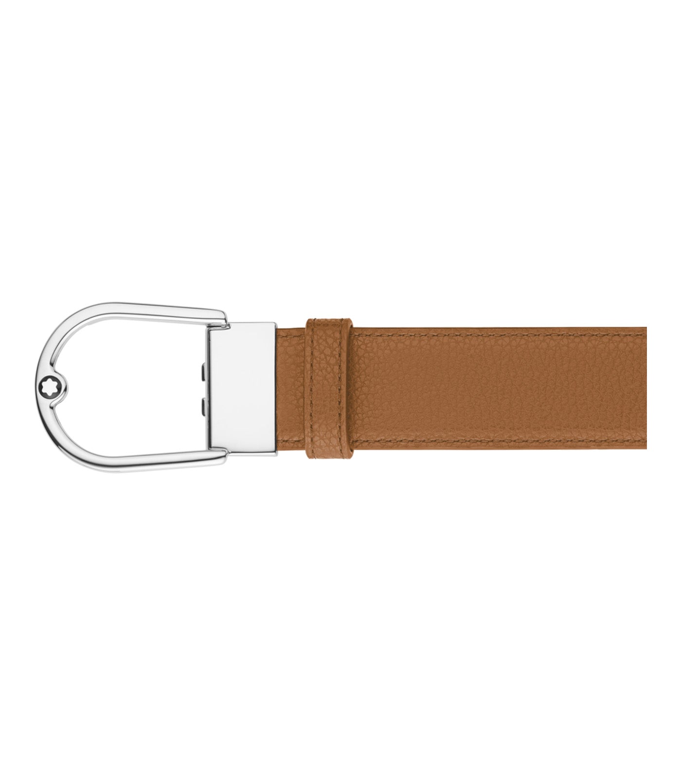 Horseshoe Buckle Grainy 35mm Reversible Leather Belt Caramel/Black