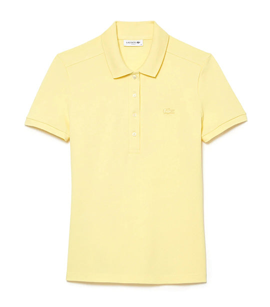 Women's Lacoste Stretch Cotton Piqué Polo Shirt Yellow