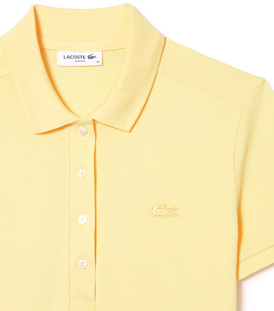 Women's Lacoste Stretch Cotton Piqué Polo Shirt Yellow