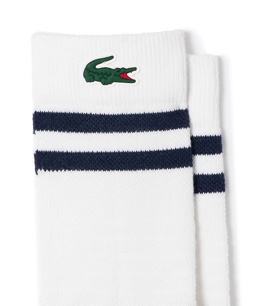Breathable Jersey Tennis Socks White/Navy Blue