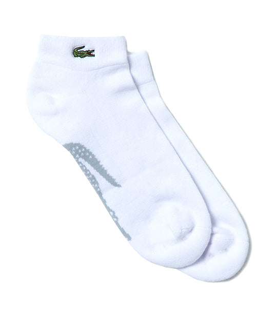 Men's Lacoste SPORT Stretch Cotton Low-Cut Socks White/Silver Chine