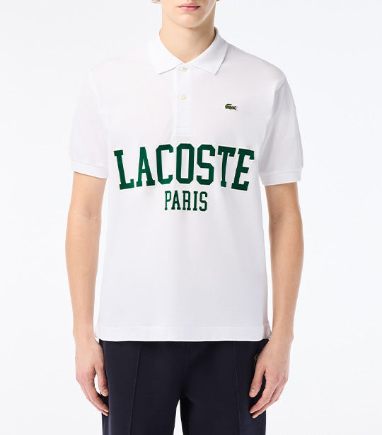 Original L.12.12 Lacoste Flocked Piqué Polo Shirt White
