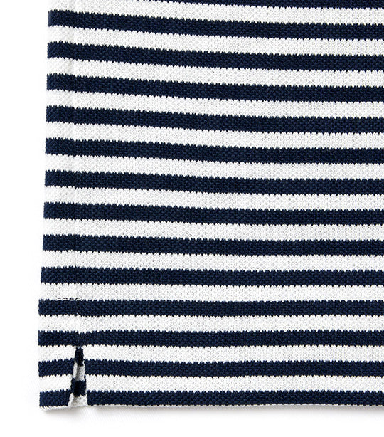 Original L.12.12 Striped Cotton Polo Shirt  White/Navy Blue