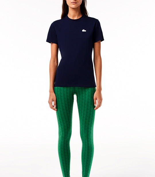 Women's Lacoste SPORT Organic Cotton Jersey T-Shirt Navy Blue