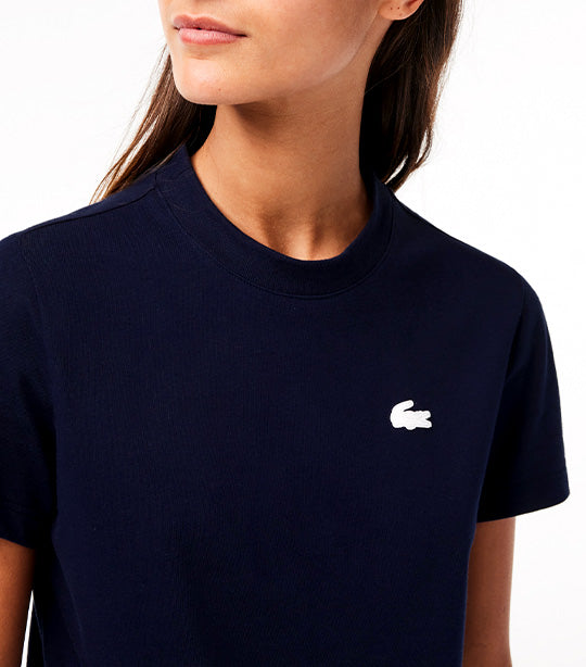 Women's Lacoste SPORT Organic Cotton Jersey T-Shirt Navy Blue
