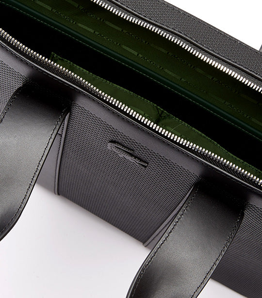 Men's Chantaco Piqué Leather Extra Slim Computer Bag Noir