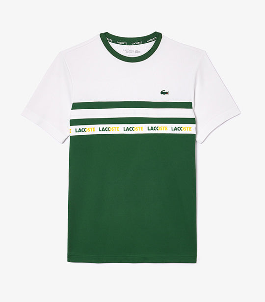 Ultra-Dry Logo Stripe Piqué Tennis T-shirt Green/White