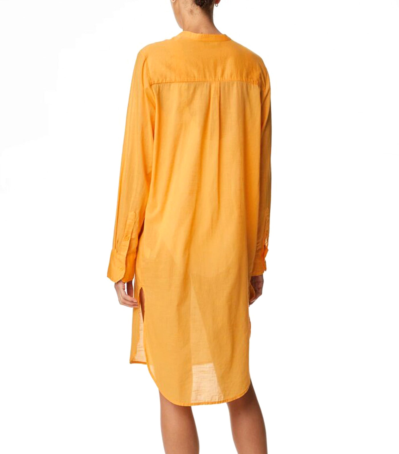 Pure Cotton Collarless Beach Cover Up Shirt Clementine