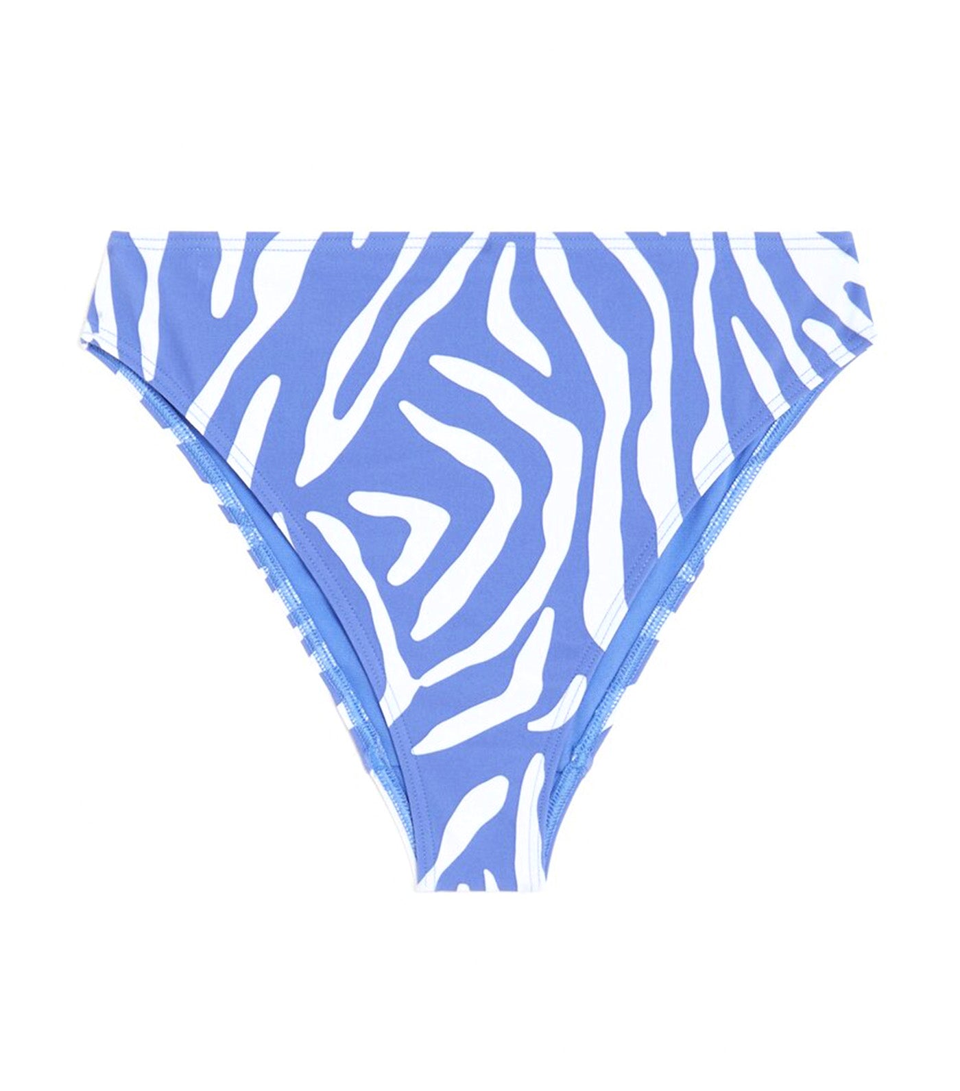 Animal Print High Waisted Bikini Bottoms Light Blue