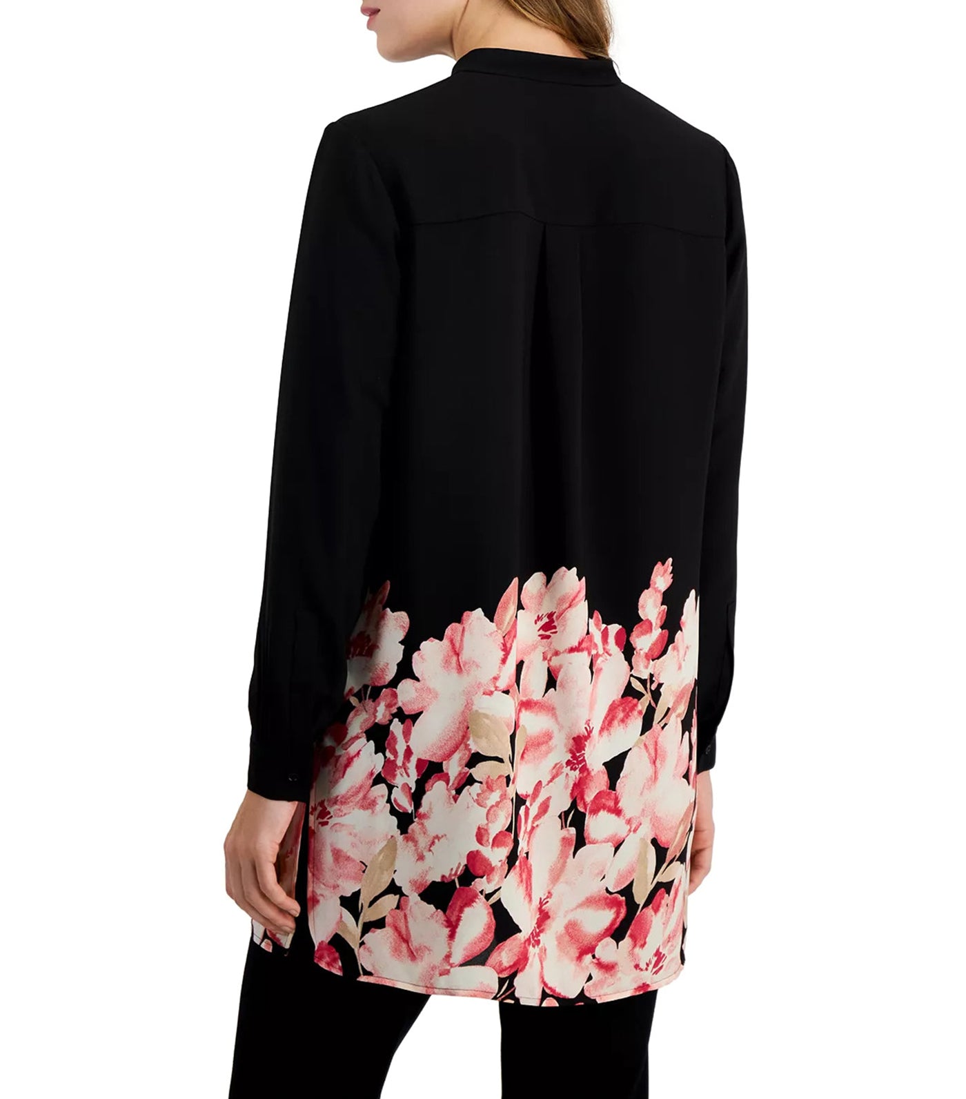 Floral Hem Popover Tunic Blouse Anne Black/Camellia Multi