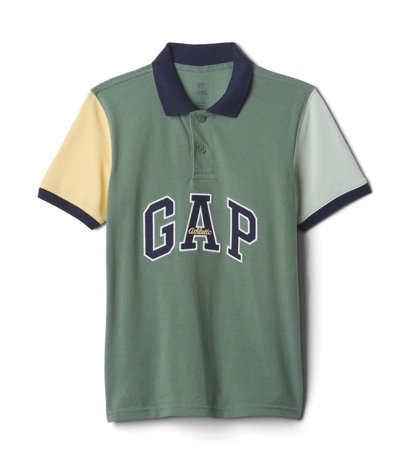 Kids Gap Logo Pique Polo Shirt Laurel Wreath GRN 17-6