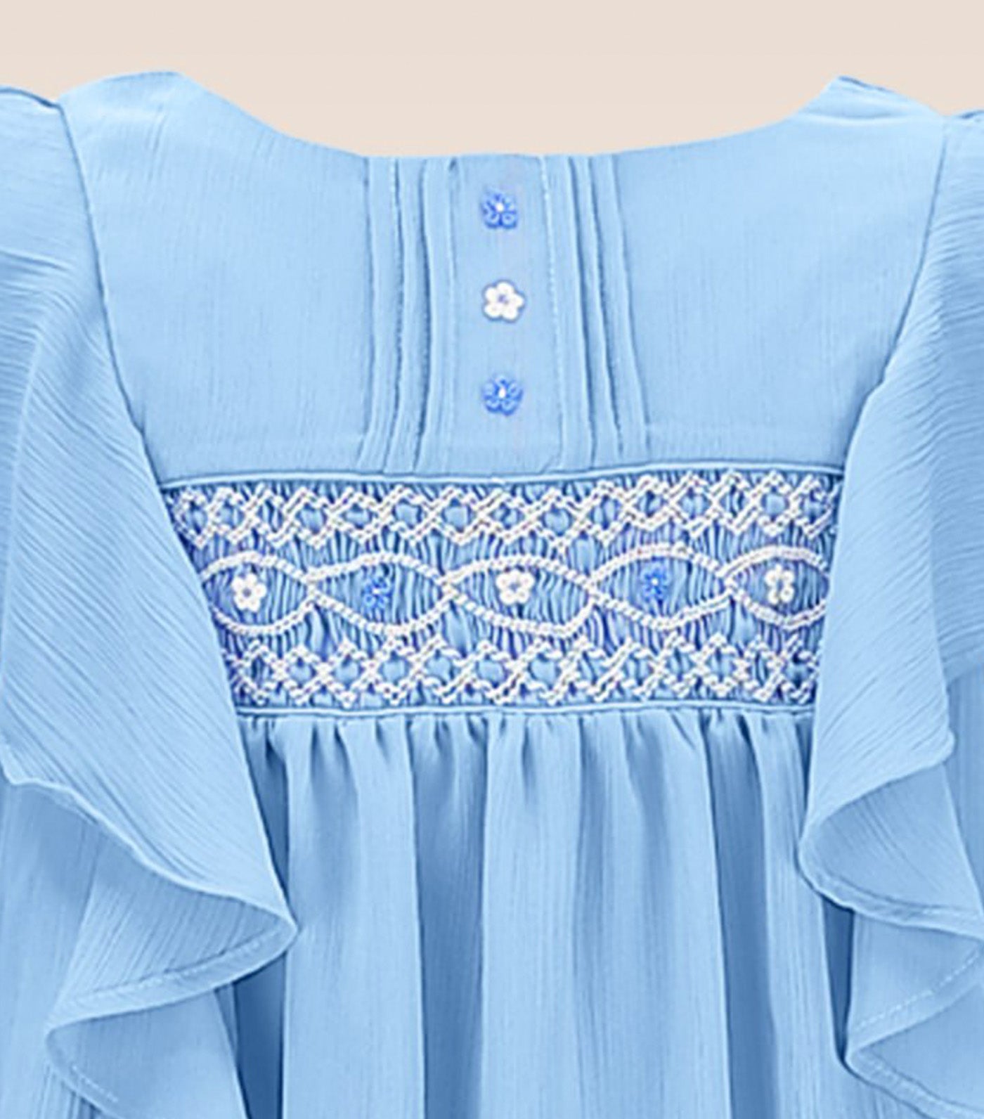 Periwinkle Juliette Girls Smocked Tunic Dress Blue