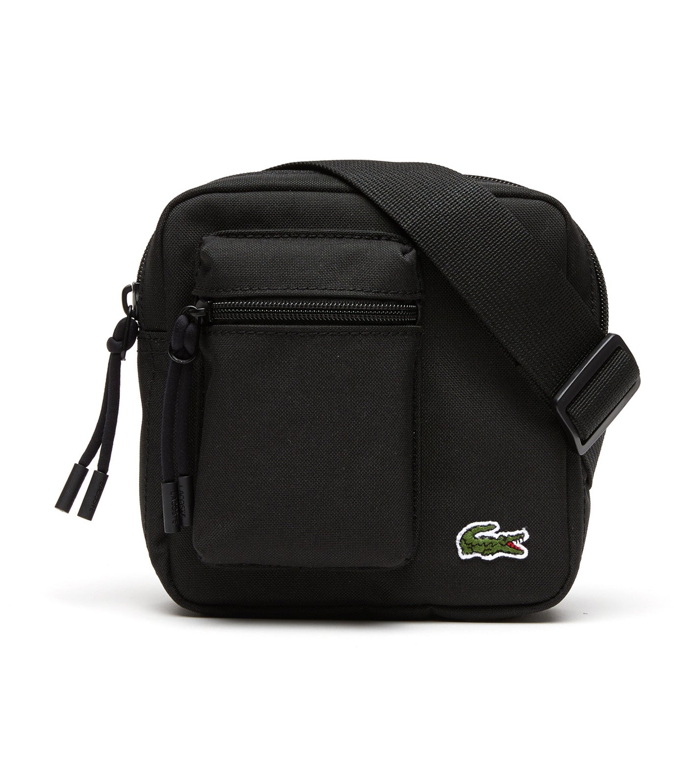 Unisex Lacoste Adjustable Shoulder Zip Camera Bag Noir