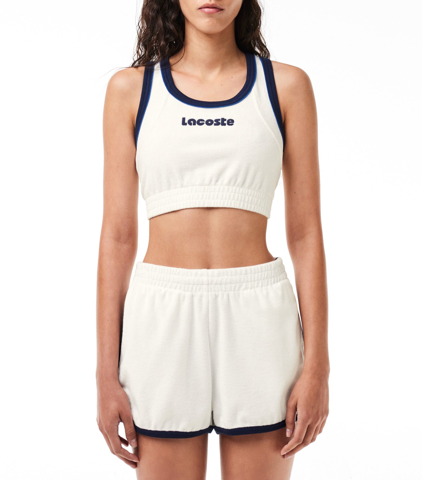 Contrast Embroidered Terry Bralette Flour