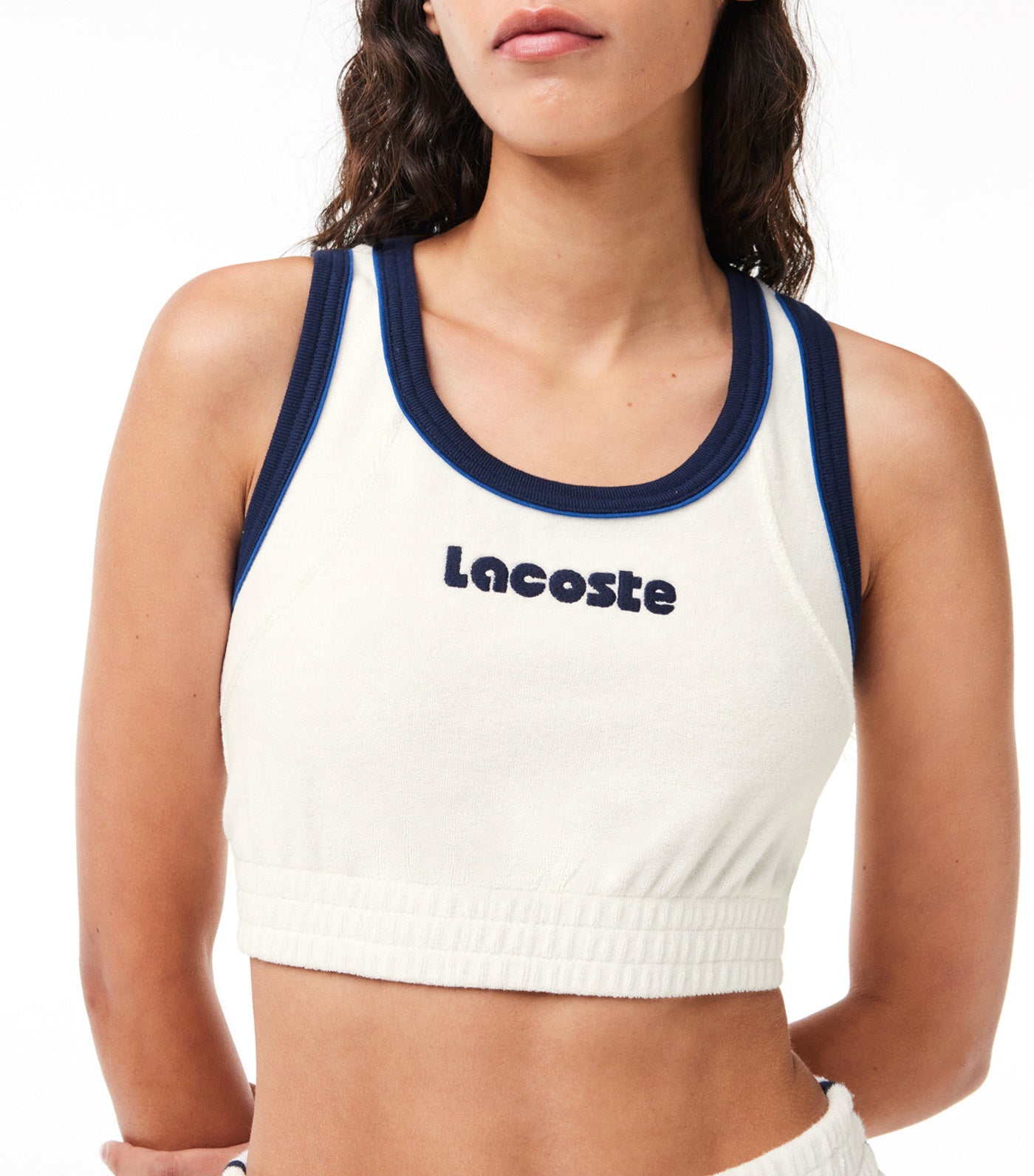 Contrast Embroidered Terry Bralette Flour