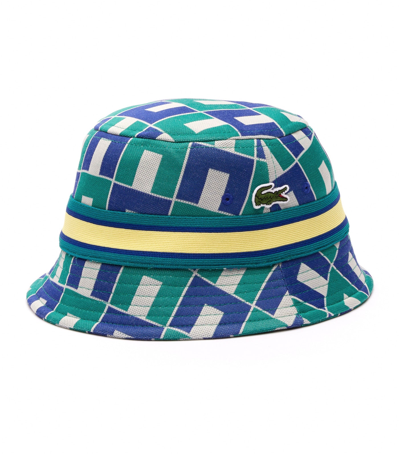 Interlock Jacquard Patterned Bucket Hat Mascarpone/Sloe 0/Undergrowth Green