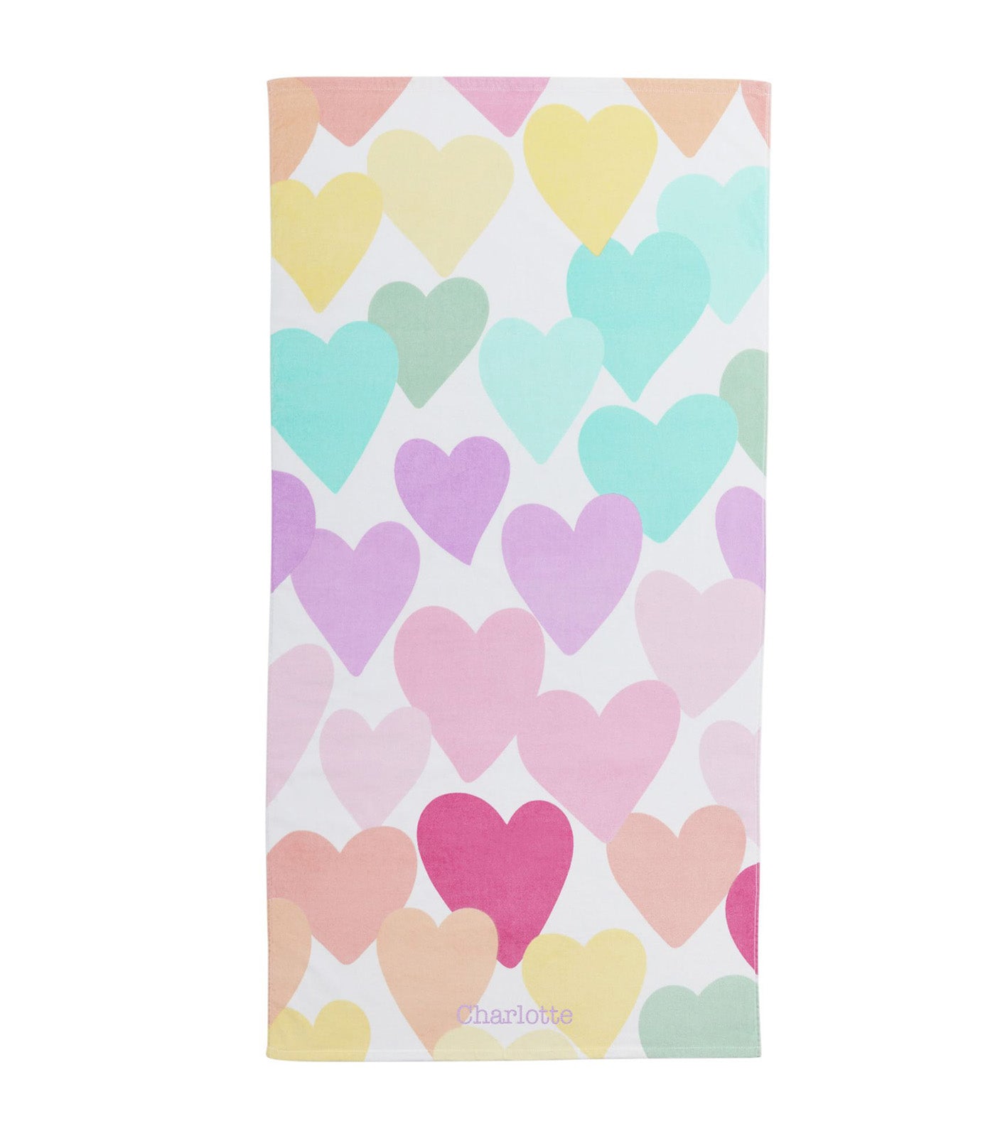 Rainbow Heart Beach Towel