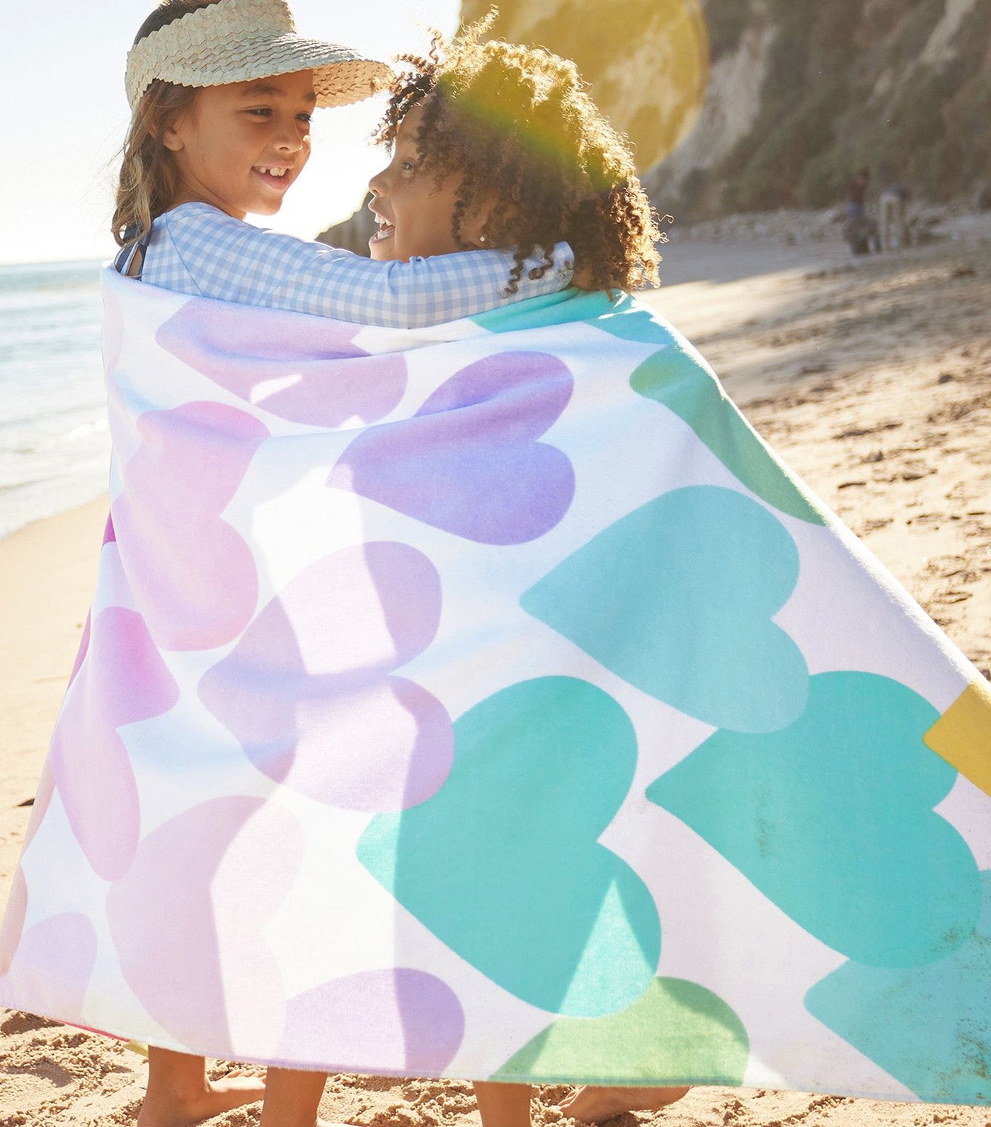 Rainbow Heart Beach Towel